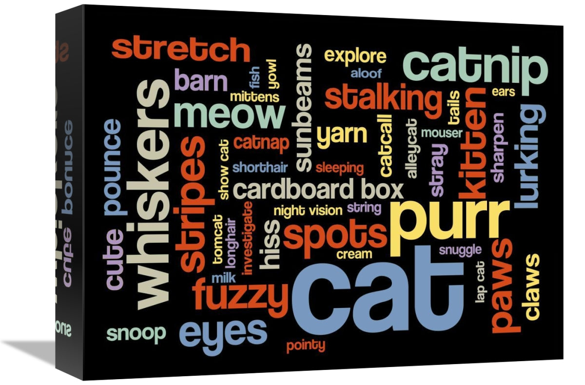 Cat Words  Art Print