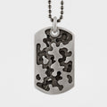 Camouflage Dog Tag Necklace in Sterling Silver