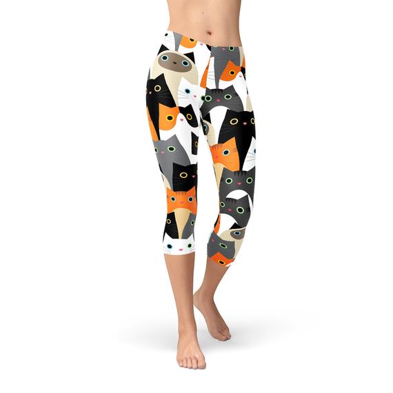 All Over Cats Capri Leggings